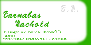 barnabas machold business card